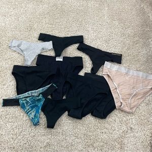 UNDERWEAR CHEEKY HIGH CUT & THONG LOT VICTORIAS SECRET AERIE 10 PAIRS